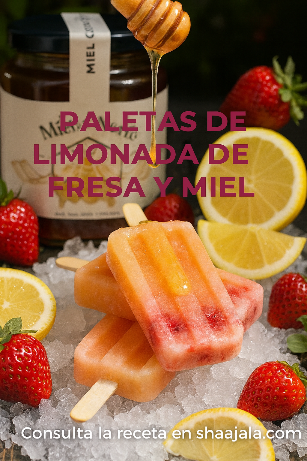Receta: Paletas de Fresa y Limón con Miel | Receta Saludable y Refrescante