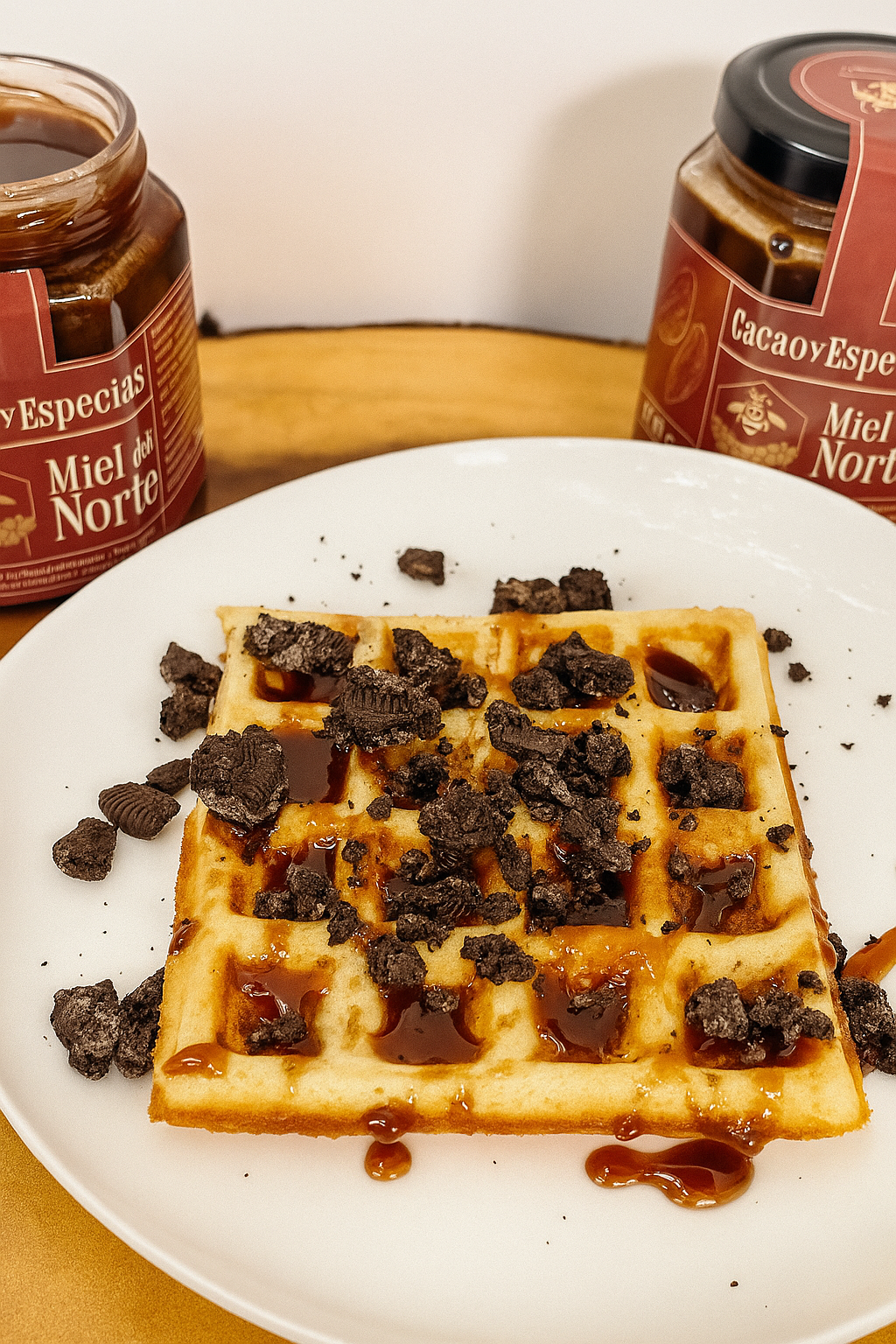 Receta: 🧇 Waffles de Cacao y Especias con Miel del Norte 🍯
